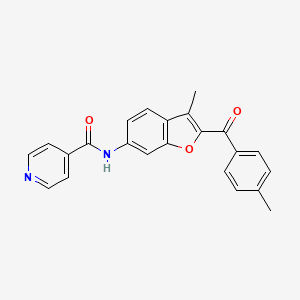 N-(3-methyl-2-(4-methylbenzoyl)benzofuran-6-yl)isonicotinamide