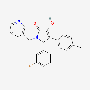 molecular formula C23H19BrN2O2 B11272779 5-(3-bromophenyl)-3-hydroxy-4-(4-methylphenyl)-1-(pyridin-3-ylmethyl)-1,5-dihydro-2H-pyrrol-2-one 