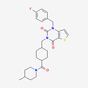 1-(4-fluorobenzyl)-3-((4-(4-methylpiperidine-1-carbonyl)cyclohexyl)methyl)thieno[3,2-d]pyrimidine-2,4(1H,3H)-dione