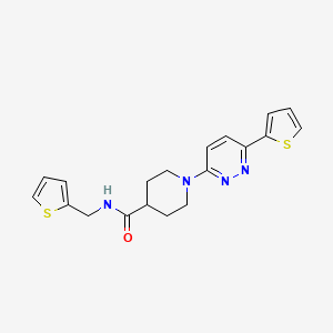 molecular formula C19H20N4OS2 B11272796 1-(6-(thiophen-2-yl)pyridazin-3-yl)-N-(thiophen-2-ylmethyl)piperidine-4-carboxamide 