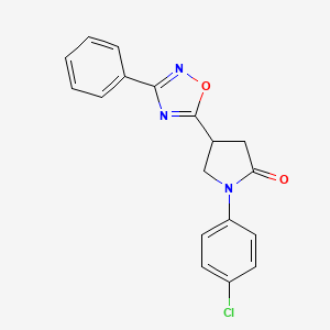 1-(4-Chlorophenyl)-4-(3-phenyl-1,2,4-oxadiazol-5-yl)pyrrolidin-2-one