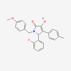 molecular formula C25H22FNO3 B11272814 5-(2-fluorophenyl)-3-hydroxy-1-(4-methoxybenzyl)-4-(4-methylphenyl)-1,5-dihydro-2H-pyrrol-2-one 