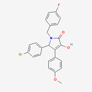 molecular formula C24H19BrFNO3 B11272815 5-(4-bromophenyl)-1-(4-fluorobenzyl)-3-hydroxy-4-(4-methoxyphenyl)-1,5-dihydro-2H-pyrrol-2-one 