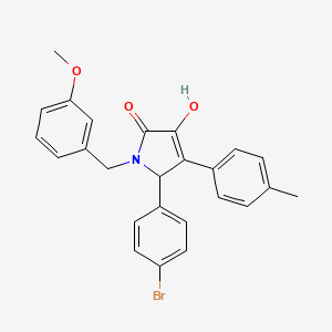 molecular formula C25H22BrNO3 B11272821 5-(4-bromophenyl)-3-hydroxy-1-(3-methoxybenzyl)-4-(4-methylphenyl)-1,5-dihydro-2H-pyrrol-2-one 