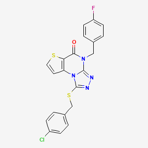 1-((4-chlorobenzyl)thio)-4-(4-fluorobenzyl)thieno[2,3-e][1,2,4]triazolo[4,3-a]pyrimidin-5(4H)-one