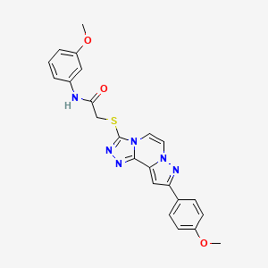 molecular formula C23H20N6O3S B11272845 N-(3-methoxyphenyl)-2-((9-(4-methoxyphenyl)pyrazolo[1,5-a][1,2,4]triazolo[3,4-c]pyrazin-3-yl)thio)acetamide 