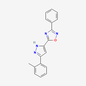 5-[3-(2-methylphenyl)-1H-pyrazol-5-yl]-3-phenyl-1,2,4-oxadiazole