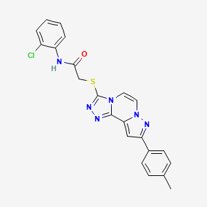 molecular formula C22H17ClN6OS B11272890 N-(2-Chlorophenyl)-2-{[9-(4-methylphenyl)pyrazolo[1,5-A][1,2,4]triazolo[3,4-C]pyrazin-3-YL]sulfanyl}acetamide 