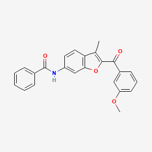 molecular formula C24H19NO4 B11272900 N-[2-(3-methoxybenzoyl)-3-methyl-1-benzofuran-6-yl]benzamide 