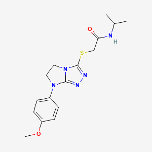 molecular formula C16H21N5O2S B11272924 N-isopropyl-2-((7-(4-methoxyphenyl)-6,7-dihydro-5H-imidazo[2,1-c][1,2,4]triazol-3-yl)thio)acetamide 