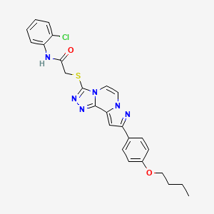 2-{[9-(4-Butoxyphenyl)pyrazolo[1,5-A][1,2,4]triazolo[3,4-C]pyrazin-3-YL]sulfanyl}-N-(2-chlorophenyl)acetamide