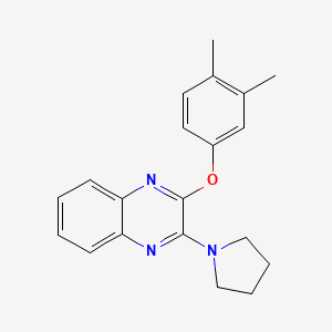 molecular formula C20H21N3O B11272958 2-(3,4-Dimethylphenoxy)-3-(pyrrolidin-1-yl)quinoxaline 