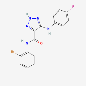 molecular formula C16H13BrFN5O B11272962 N-(2-bromo-4-methylphenyl)-5-[(4-fluorophenyl)amino]-1H-1,2,3-triazole-4-carboxamide 