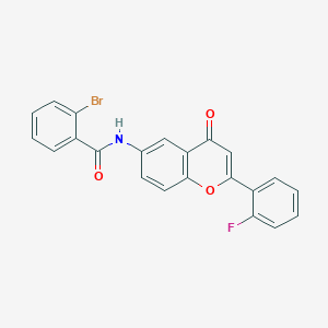 molecular formula C22H13BrFNO3 B11272994 2-bromo-N-[2-(2-fluorophenyl)-4-oxo-4H-chromen-6-yl]benzamide 