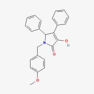 molecular formula C24H21NO3 B11273021 3-hydroxy-1-(4-methoxybenzyl)-4,5-diphenyl-1,5-dihydro-2H-pyrrol-2-one 