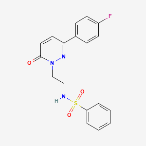 N-(2-(3-(4-fluorophenyl)-6-oxopyridazin-1(6H)-yl)ethyl)benzenesulfonamide