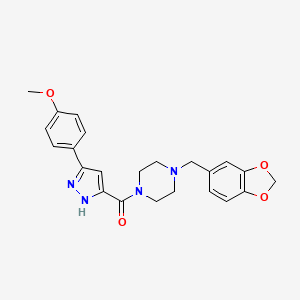 [4-(1,3-benzodioxol-5-ylmethyl)piperazin-1-yl][5-(4-methoxyphenyl)-1H-pyrazol-3-yl]methanone