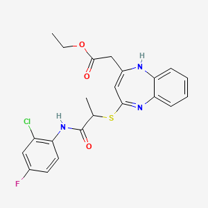 ethyl [4-({1-[(2-chloro-4-fluorophenyl)amino]-1-oxopropan-2-yl}sulfanyl)-1H-1,5-benzodiazepin-2-yl]acetate