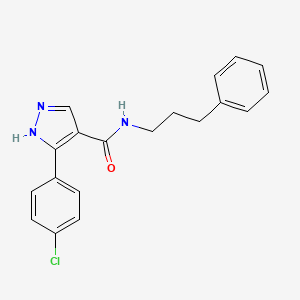 3-(4-chlorophenyl)-N-(3-phenylpropyl)-1H-pyrazole-4-carboxamide