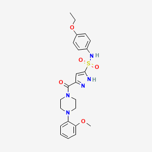 molecular formula C23H27N5O5S B11273143 N-(4-ethoxyphenyl)-5-{[4-(2-methoxyphenyl)piperazin-1-yl]carbonyl}-1H-pyrazole-3-sulfonamide 