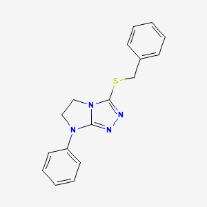 molecular formula C17H16N4S B11273160 3-(Benzylsulfanyl)-7-phenyl-5H,6H,7H-imidazo[2,1-C][1,2,4]triazole 