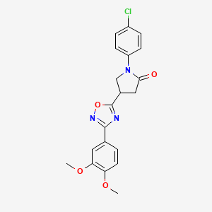 molecular formula C20H18ClN3O4 B11273196 1-(4-Chlorophenyl)-4-[3-(3,4-dimethoxyphenyl)-1,2,4-oxadiazol-5-yl]pyrrolidin-2-one 