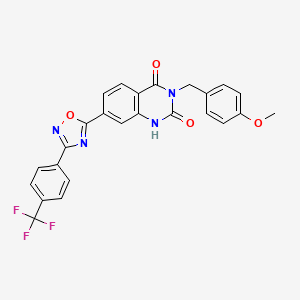 3-(4-methoxybenzyl)-7-(3-(4-(trifluoromethyl)phenyl)-1,2,4-oxadiazol-5-yl)quinazoline-2,4(1H,3H)-dione