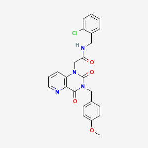 molecular formula C24H21ClN4O4 B11273212 N-(2-chlorobenzyl)-2-(3-(4-methoxybenzyl)-2,4-dioxo-3,4-dihydropyrido[3,2-d]pyrimidin-1(2H)-yl)acetamide 