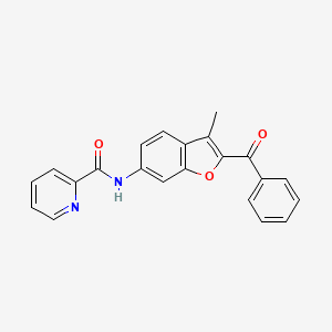 molecular formula C22H16N2O3 B11273226 N-(2-benzoyl-3-methylbenzofuran-6-yl)picolinamide 