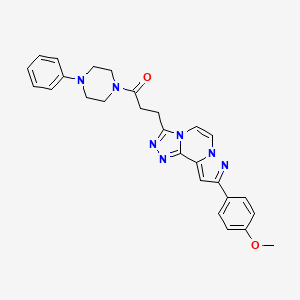 3-[9-(4-Methoxyphenyl)pyrazolo[1,5-A][1,2,4]triazolo[3,4-C]pyrazin-3-YL]-1-(4-phenylpiperazino)-1-propanone