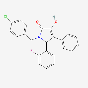 molecular formula C23H17ClFNO2 B11273257 1-(4-chlorobenzyl)-5-(2-fluorophenyl)-3-hydroxy-4-phenyl-1,5-dihydro-2H-pyrrol-2-one 