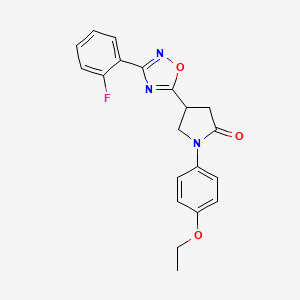 molecular formula C20H18FN3O3 B11273273 1-(4-Ethoxyphenyl)-4-[3-(2-fluorophenyl)-1,2,4-oxadiazol-5-yl]pyrrolidin-2-one 