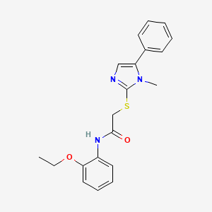 molecular formula C20H21N3O2S B11273283 N-(2-ethoxyphenyl)-2-((1-methyl-5-phenyl-1H-imidazol-2-yl)thio)acetamide 