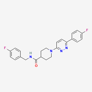 molecular formula C23H22F2N4O B11273297 N-(4-fluorobenzyl)-1-(6-(4-fluorophenyl)pyridazin-3-yl)piperidine-4-carboxamide 