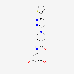 molecular formula C22H24N4O3S B11273305 N-(3,5-Dimethoxyphenyl)-1-[6-(thiophen-2-YL)pyridazin-3-YL]piperidine-4-carboxamide 