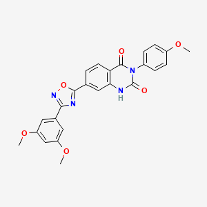 molecular formula C25H20N4O6 B11273307 7-[3-(3,5-dimethoxyphenyl)-1,2,4-oxadiazol-5-yl]-3-(4-methoxyphenyl)quinazoline-2,4(1H,3H)-dione 