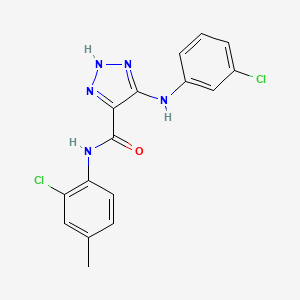 N-(2-chloro-4-methylphenyl)-5-[(3-chlorophenyl)amino]-1H-1,2,3-triazole-4-carboxamide