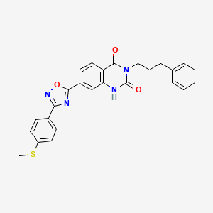 7-(3-(4-(methylthio)phenyl)-1,2,4-oxadiazol-5-yl)-3-(3-phenylpropyl)quinazoline-2,4(1H,3H)-dione