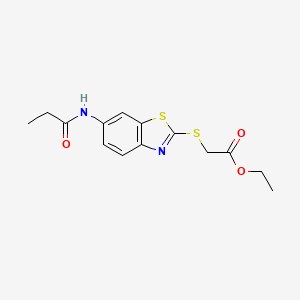 Ethyl {[6-(propanoylamino)-1,3-benzothiazol-2-yl]sulfanyl}acetate