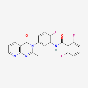 molecular formula C21H13F3N4O2 B11273366 2,6-difluoro-N-(2-fluoro-5-(2-methyl-4-oxopyrido[2,3-d]pyrimidin-3(4H)-yl)phenyl)benzamide 