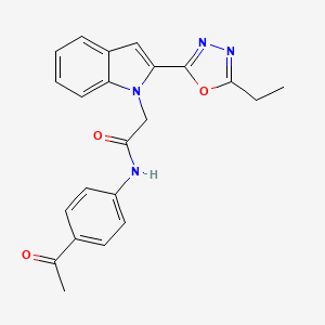 N-(4-acetylphenyl)-2-(2-(5-ethyl-1,3,4-oxadiazol-2-yl)-1H-indol-1-yl)acetamide