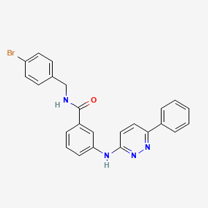 N-[(4-bromophenyl)methyl]-3-[(6-phenylpyridazin-3-yl)amino]benzamide