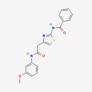 molecular formula C19H17N3O3S B11273377 N-(4-(2-((3-methoxyphenyl)amino)-2-oxoethyl)thiazol-2-yl)benzamide 