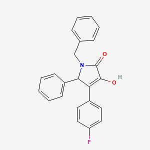 molecular formula C23H18FNO2 B11273389 1-benzyl-4-(4-fluorophenyl)-3-hydroxy-5-phenyl-1,5-dihydro-2H-pyrrol-2-one 