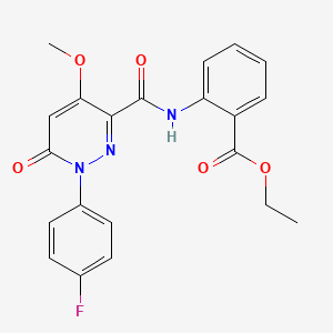 Ethyl 2-(1-(4-fluorophenyl)-4-methoxy-6-oxo-1,6-dihydropyridazine-3-carboxamido)benzoate