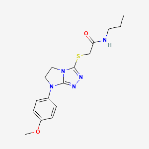 2-{[7-(4-Methoxyphenyl)-5H,6H,7H-imidazo[2,1-C][1,2,4]triazol-3-YL]sulfanyl}-N-propylacetamide