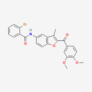 2-bromo-N-[2-(3,4-dimethoxybenzoyl)-3-methyl-1-benzofuran-5-yl]benzamide