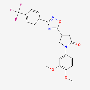 1-(3,4-Dimethoxyphenyl)-4-{3-[4-(trifluoromethyl)phenyl]-1,2,4-oxadiazol-5-yl}pyrrolidin-2-one