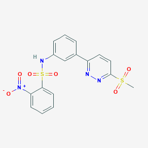 molecular formula C17H14N4O6S2 B11273509 N-(3-(6-(methylsulfonyl)pyridazin-3-yl)phenyl)-2-nitrobenzenesulfonamide 