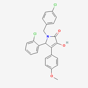 molecular formula C24H19Cl2NO3 B11273514 1-(4-chlorobenzyl)-5-(2-chlorophenyl)-3-hydroxy-4-(4-methoxyphenyl)-1,5-dihydro-2H-pyrrol-2-one 